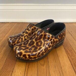 Sanita Leopard Print Clogs